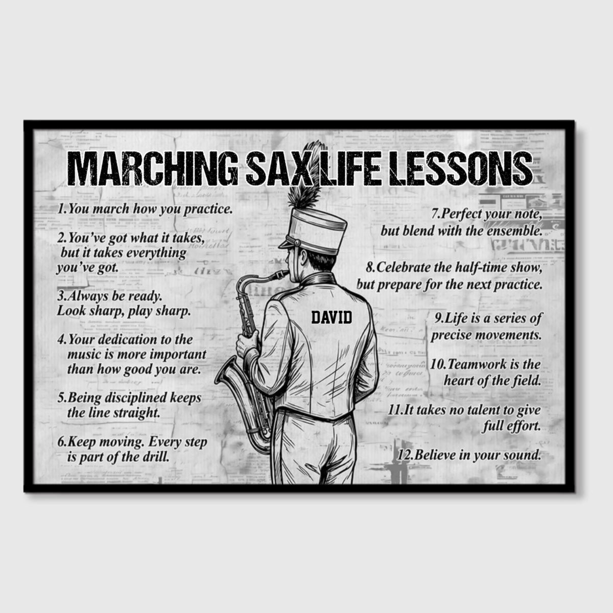 Marching Sax Life Lessons - Personalized Canvas / Poster