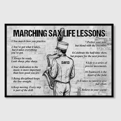 Marching Sax Life Lessons - Personalized Canvas / Poster