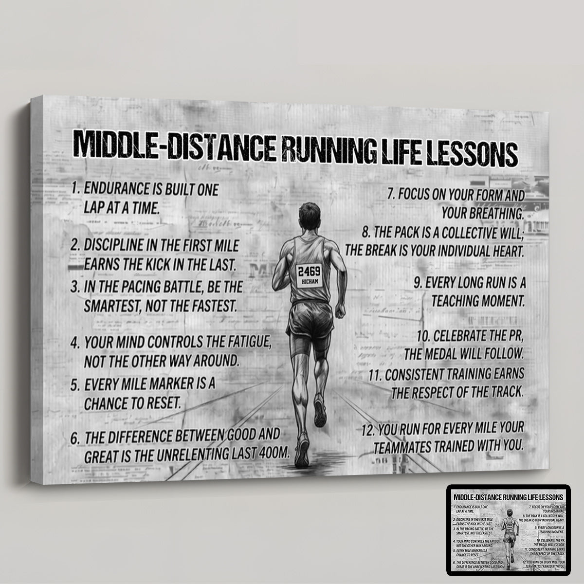 Middle-Distance Running Life Lessons - Personalized Canvas / Poster