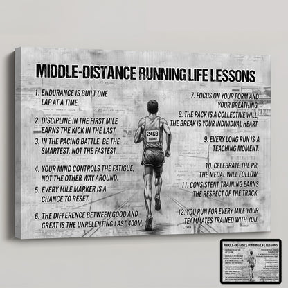 Middle-Distance Running Life Lessons - Personalized Canvas / Poster