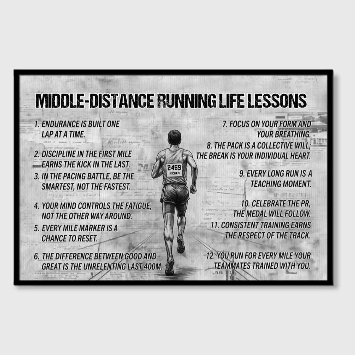 Middle-Distance Running Life Lessons - Personalized Canvas / Poster