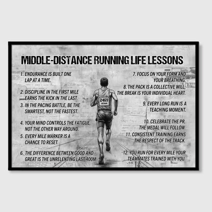 Middle-Distance Running Life Lessons - Personalized Canvas / Poster
