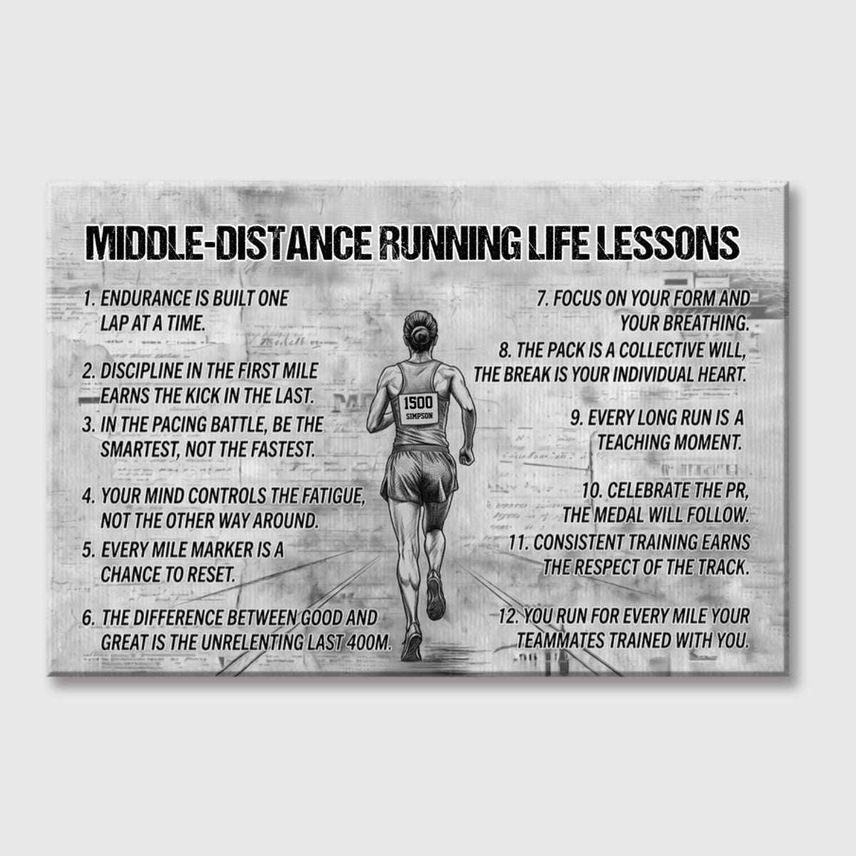 Middle-Distance Running Life Lessons - Personalized Canvas / Poster