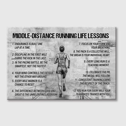 Middle-Distance Running Life Lessons - Personalized Canvas / Poster