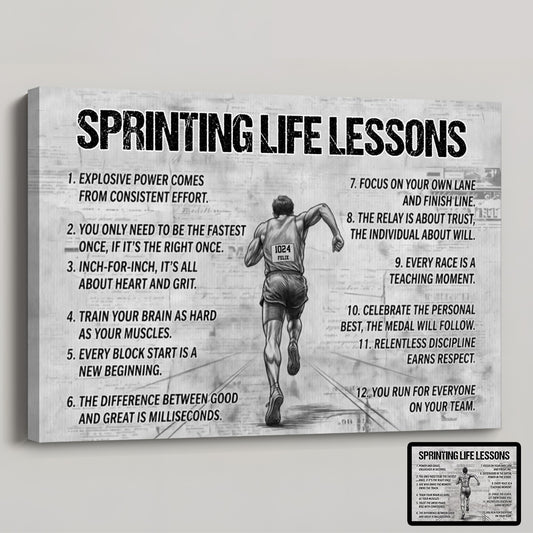 Sprinting Life Lessons - Personalized Canvas / Poster