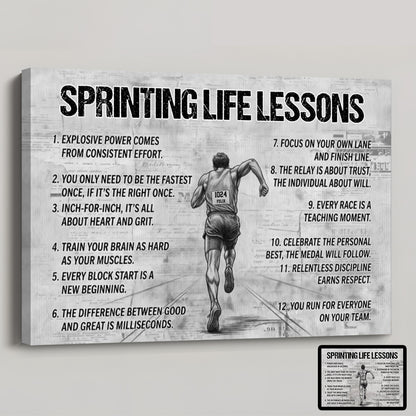 Sprinting Life Lessons - Personalized Canvas / Poster