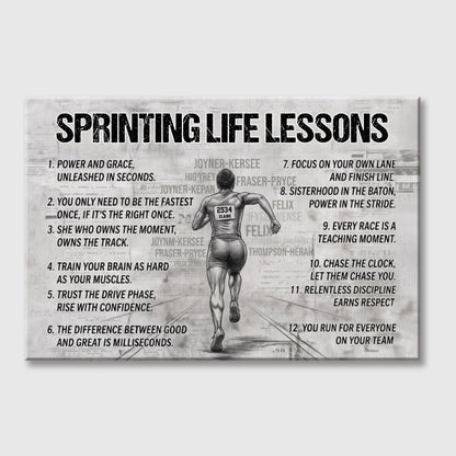 Sprinting Life Lessons - Personalized Canvas / Poster