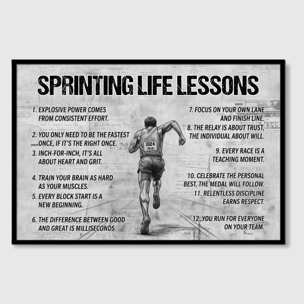 Sprinting Life Lessons - Personalized Canvas / Poster