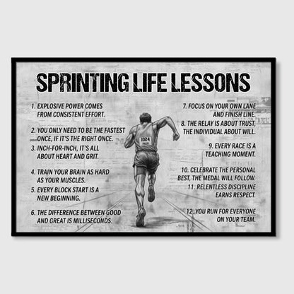 Sprinting Life Lessons - Personalized Canvas / Poster