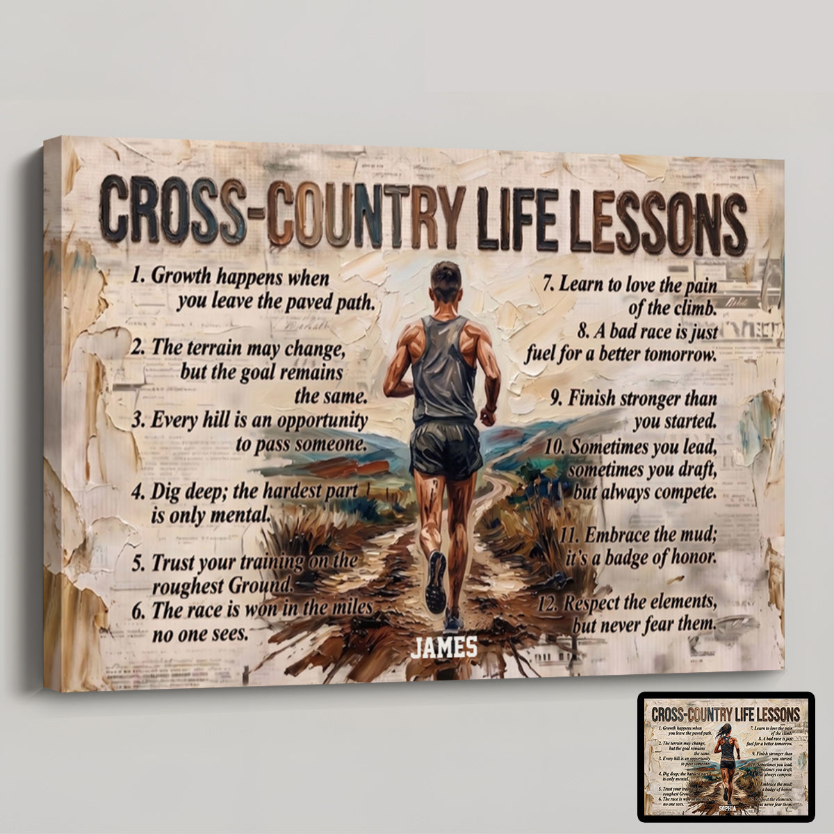 Cross-Country Life Lessons - Personalized Custom Poster / Canvas