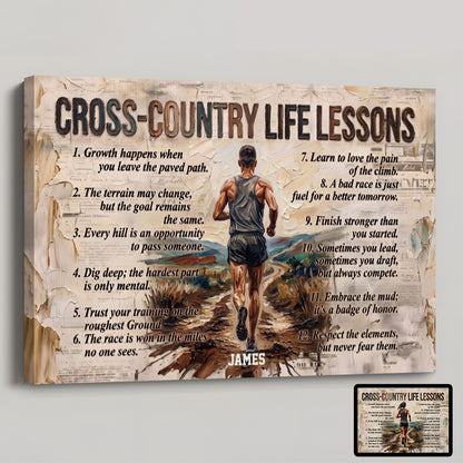 Cross-Country Life Lessons - Personalized Custom Poster / Canvas