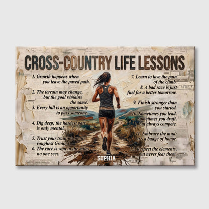 Cross-Country Life Lessons - Personalized Custom Poster / Canvas