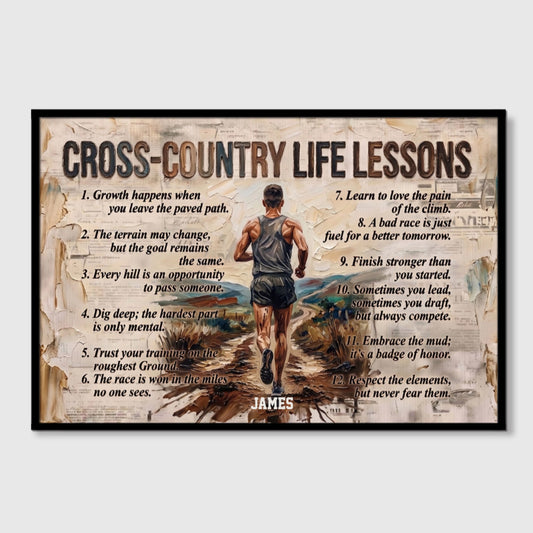 Cross-Country Life Lessons - Personalized Custom Poster / Canvas