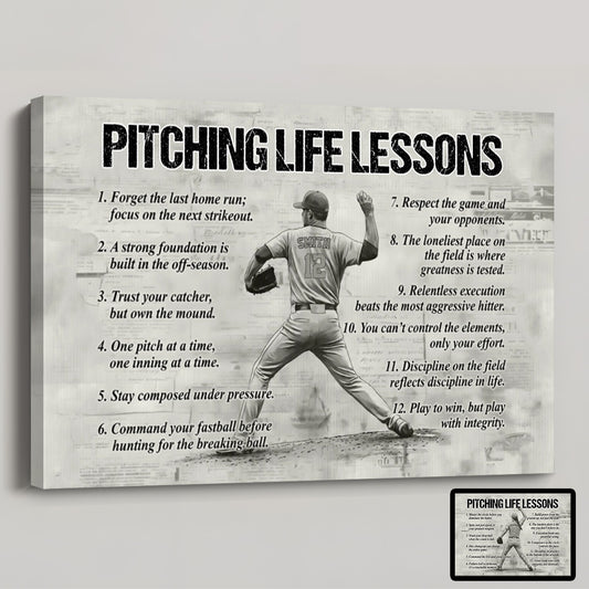 Pitching Life Lessons - Personalized Canvas / Poster