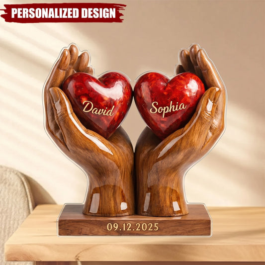 You and Me We Got This Personalized Acrylic Heart Plaque - Custom Couple Anniversary Gift