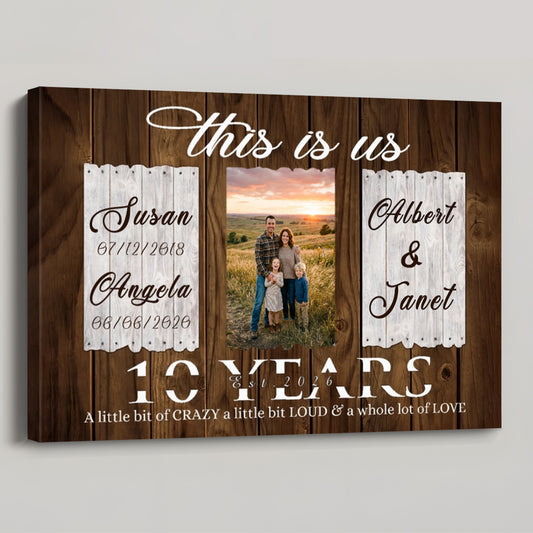 This Is Us 10 Years Personalized 10 Year Anniversary Canvas / Poster - Custom Gift for Husband Wife