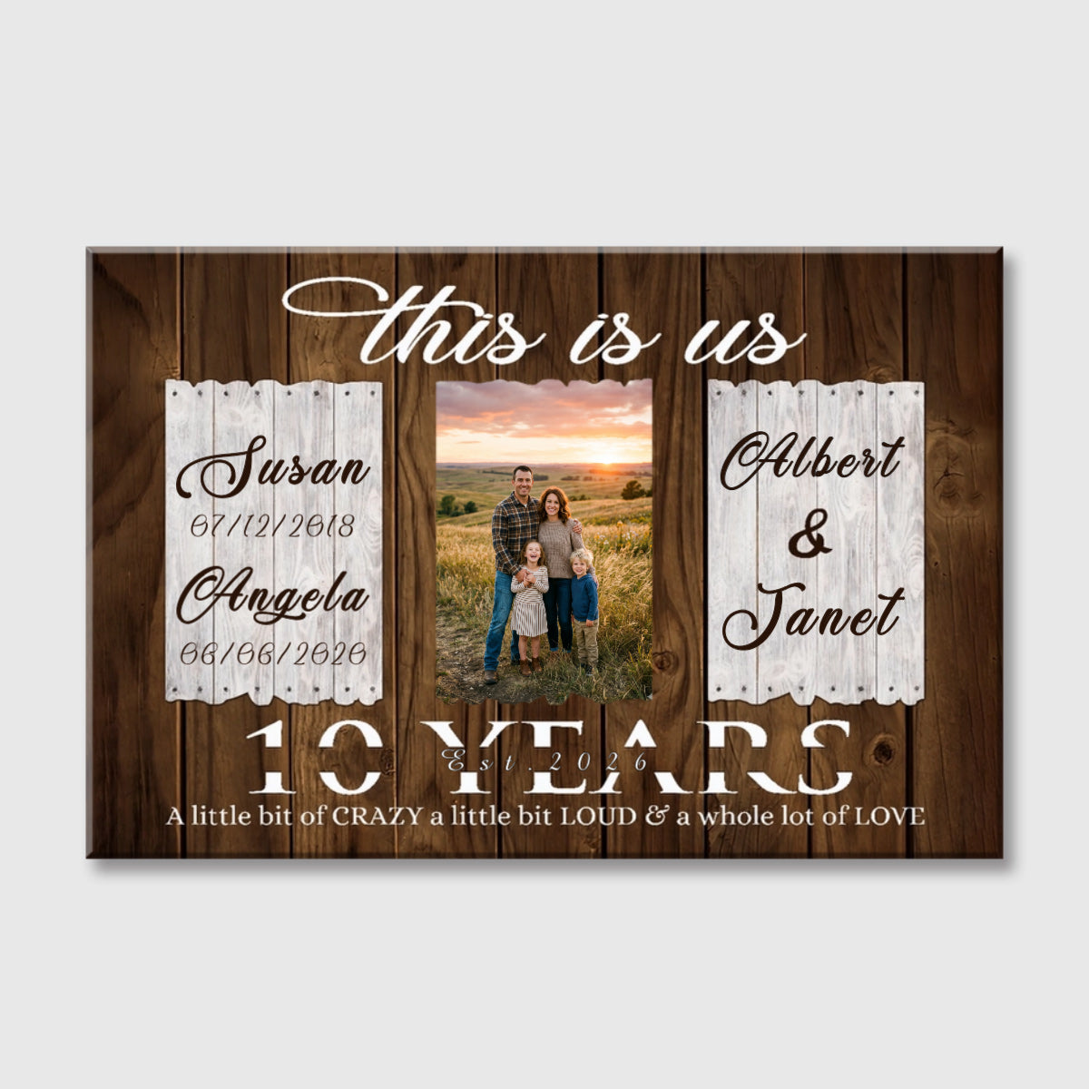This Is Us 10 Years Personalized 10 Year Anniversary Canvas / Poster - Custom Gift for Husband Wife