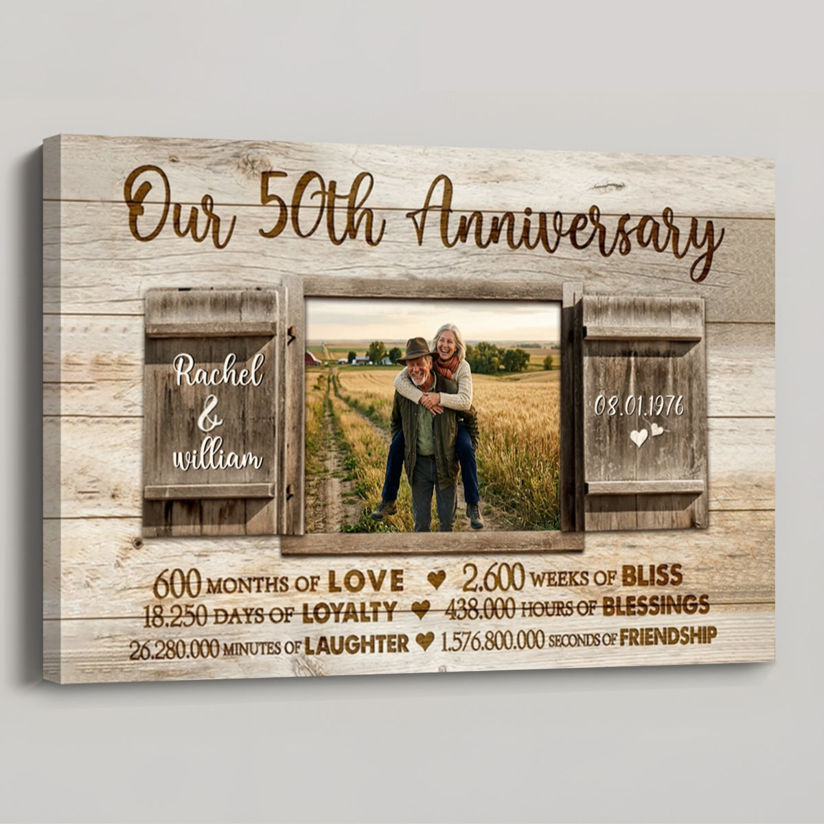 Our 50th Anniversary - Personalized Custom Photo Canvas / Poster