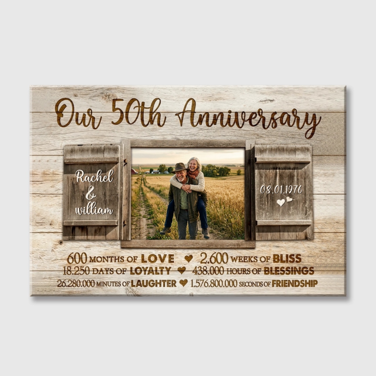 Our 50th Anniversary - Personalized Custom Photo Canvas / Poster