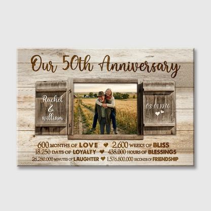 Our 50th Anniversary - Personalized Custom Photo Canvas / Poster