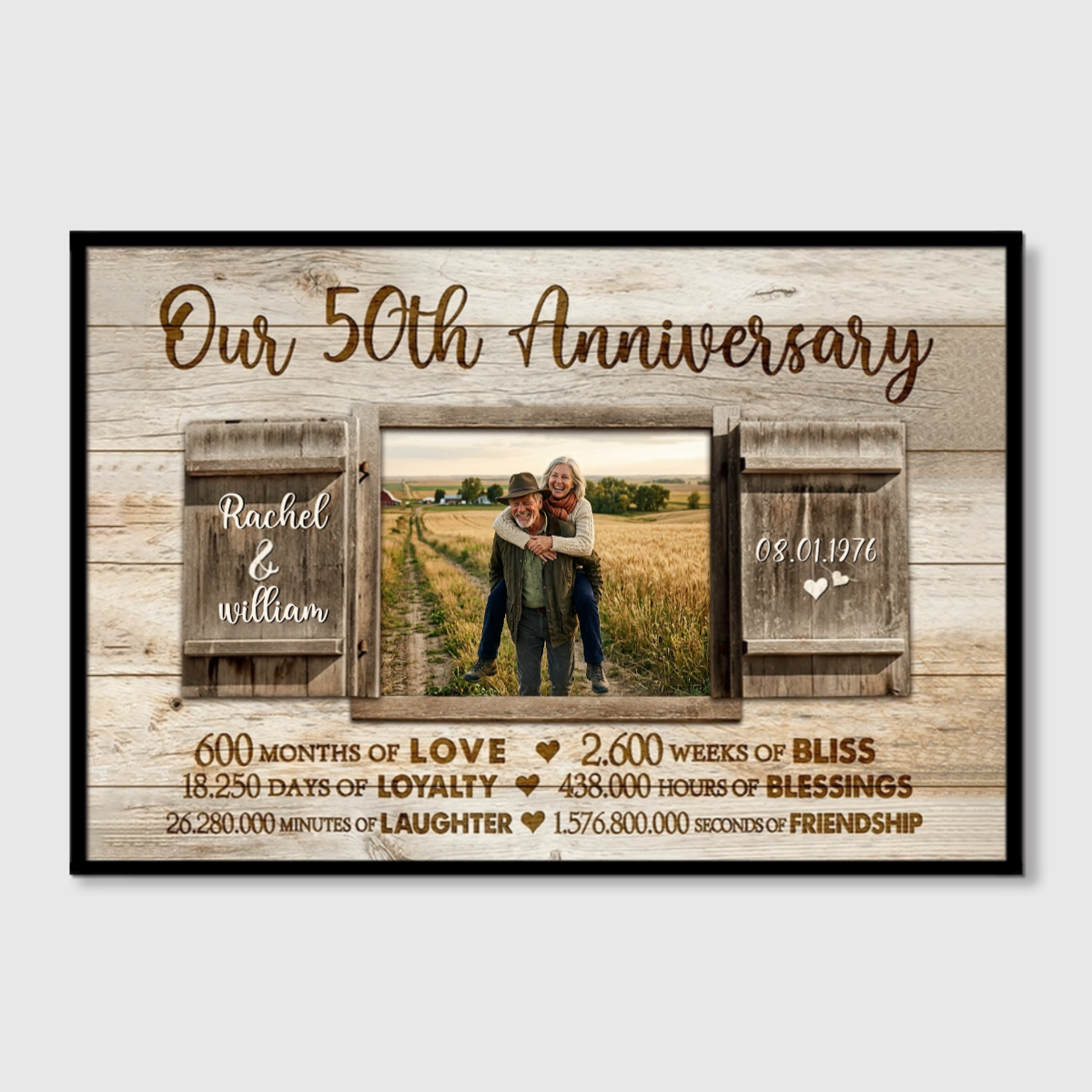Our 50th Anniversary - Personalized Custom Photo Canvas / Poster