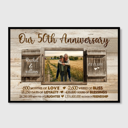 Our 50th Anniversary - Personalized Custom Photo Canvas / Poster