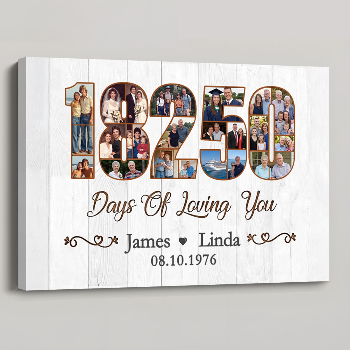 Personalized 50th Wedding Anniversary Canvas / Poster - Custom Photo Golden Anniversary Gift