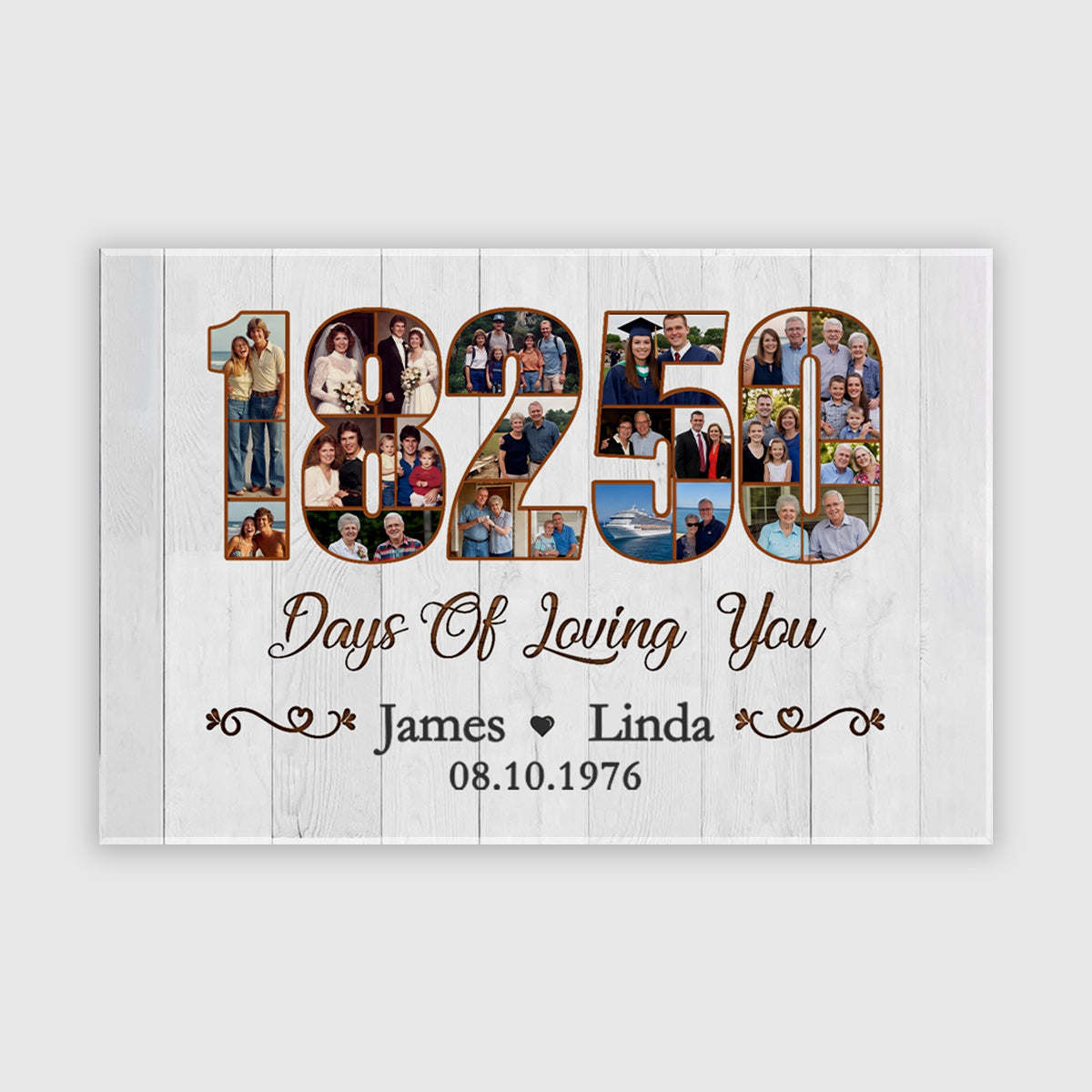 Personalized 50th Wedding Anniversary Canvas / Poster - Custom Photo Golden Anniversary Gift