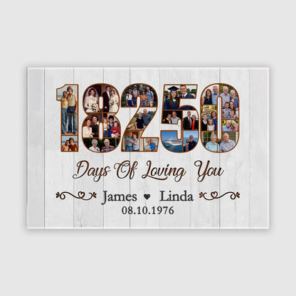 Personalized 50th Wedding Anniversary Canvas / Poster - Custom Photo Golden Anniversary Gift