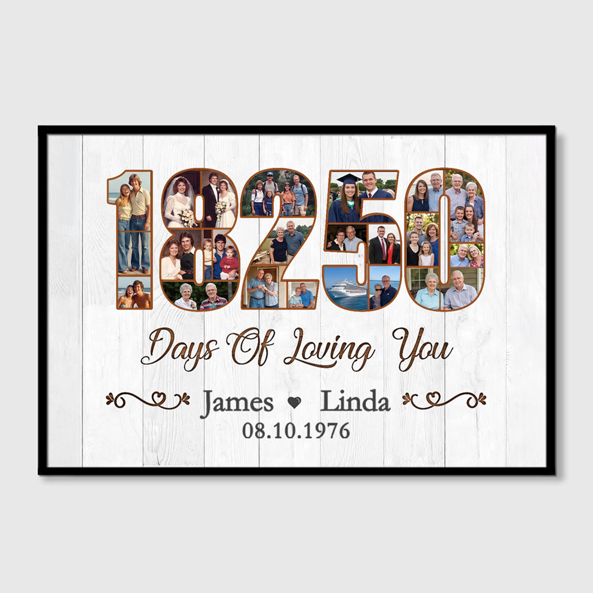 Personalized 50th Wedding Anniversary Canvas / Poster - Custom Photo Golden Anniversary Gift