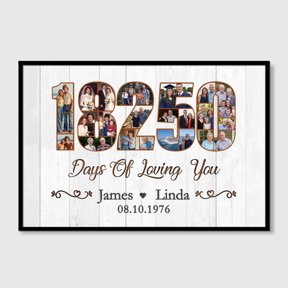 Personalized 50th Wedding Anniversary Canvas / Poster - Custom Photo Golden Anniversary Gift