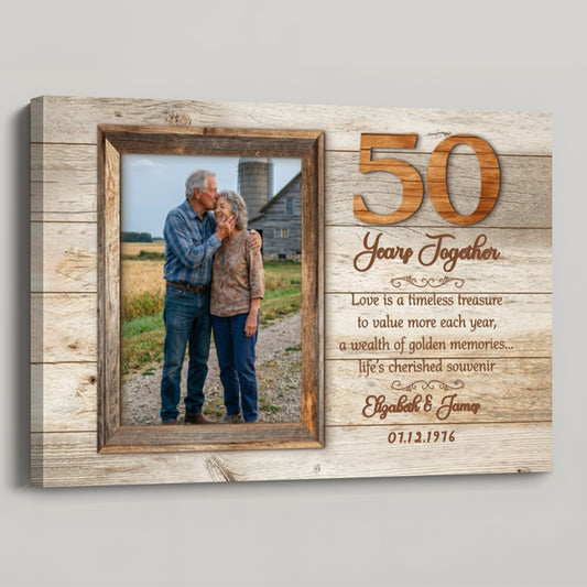 Love Is A Timeless Treasure - Personalized 50th Wedding Anniversary Canvas / Poster