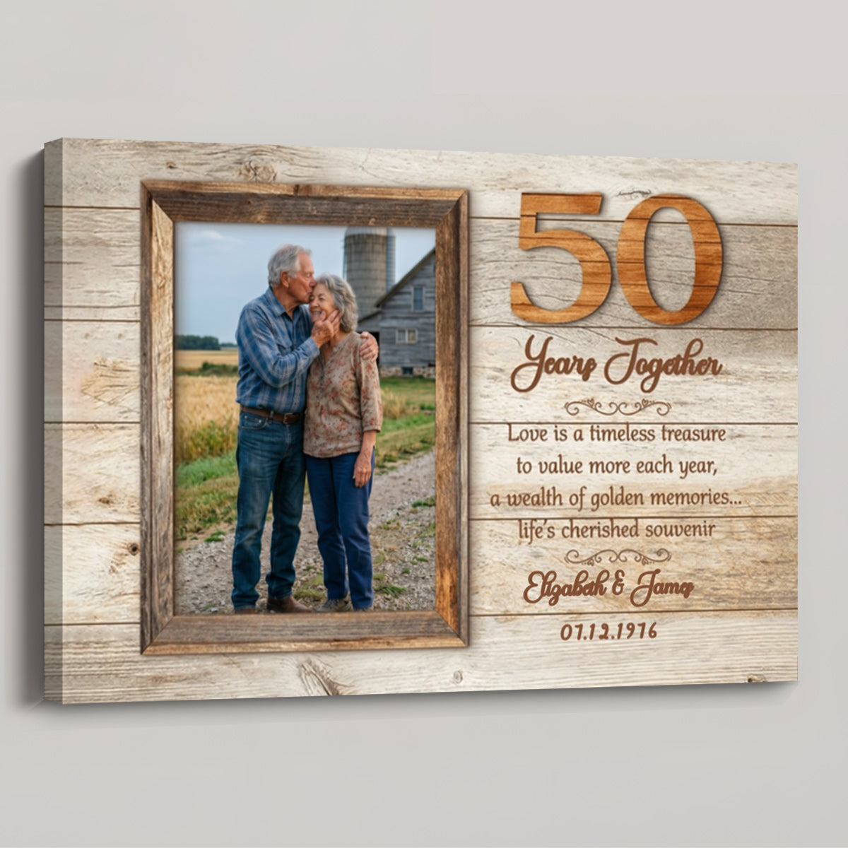 Love Is A Timeless Treasure - Personalized 50th Wedding Anniversary Canvas / Poster