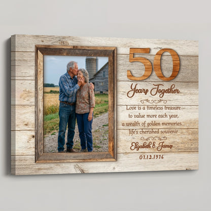 Love Is A Timeless Treasure - Personalized 50th Wedding Anniversary Canvas / Poster