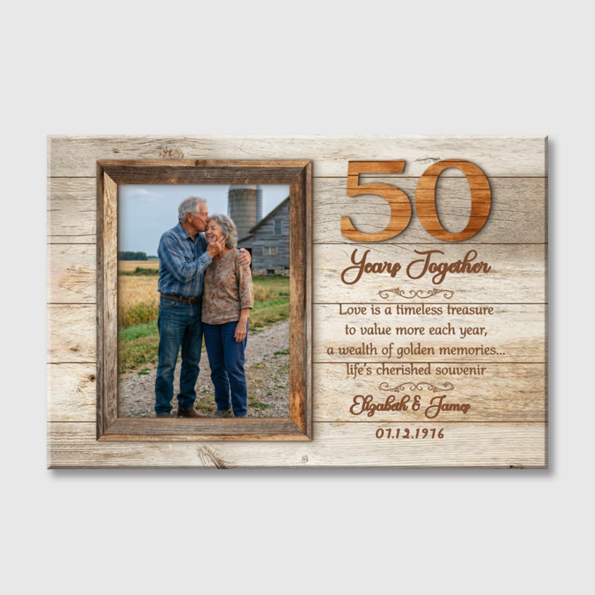 Love Is A Timeless Treasure - Personalized 50th Wedding Anniversary Canvas / Poster