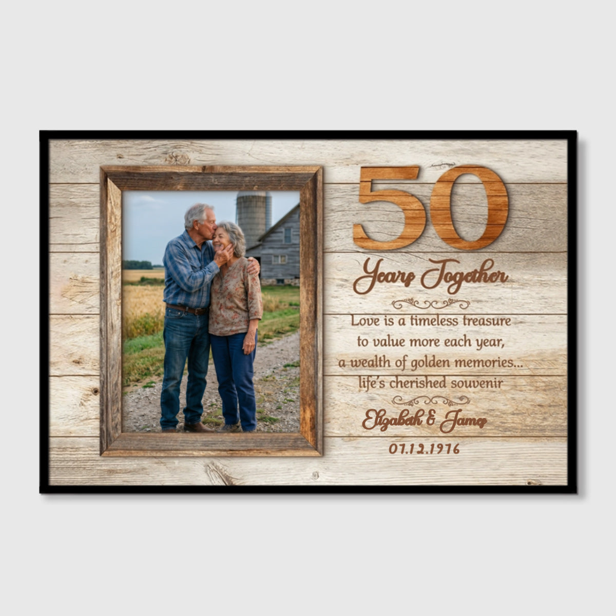 Love Is A Timeless Treasure - Personalized 50th Wedding Anniversary Canvas / Poster