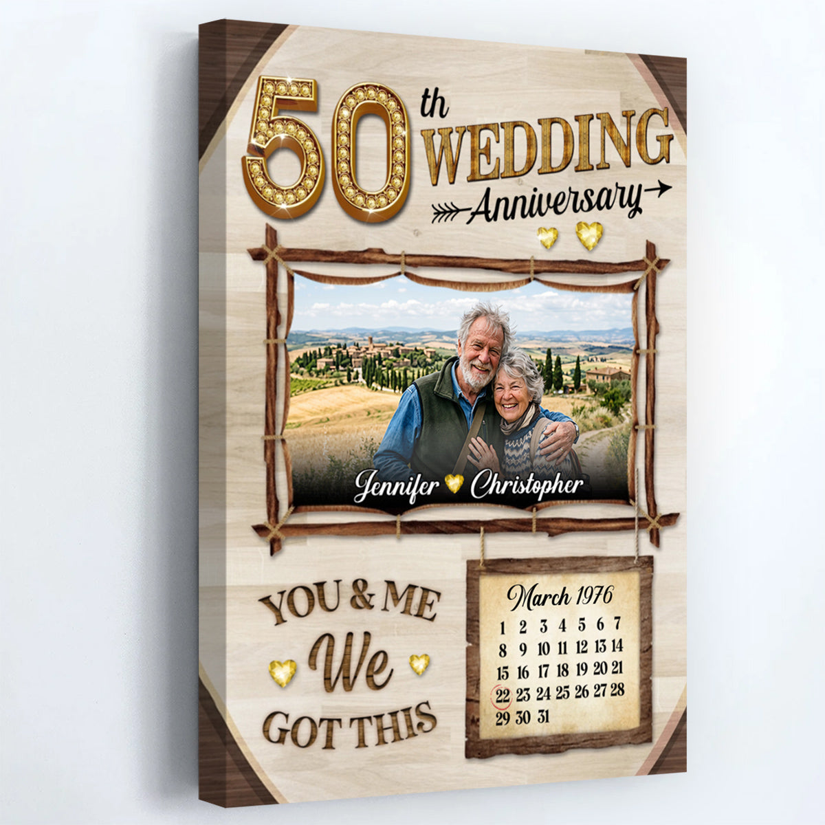 You & Me We Got This - Personalized 50th Wedding Anniversary Photo Canvas / Poster