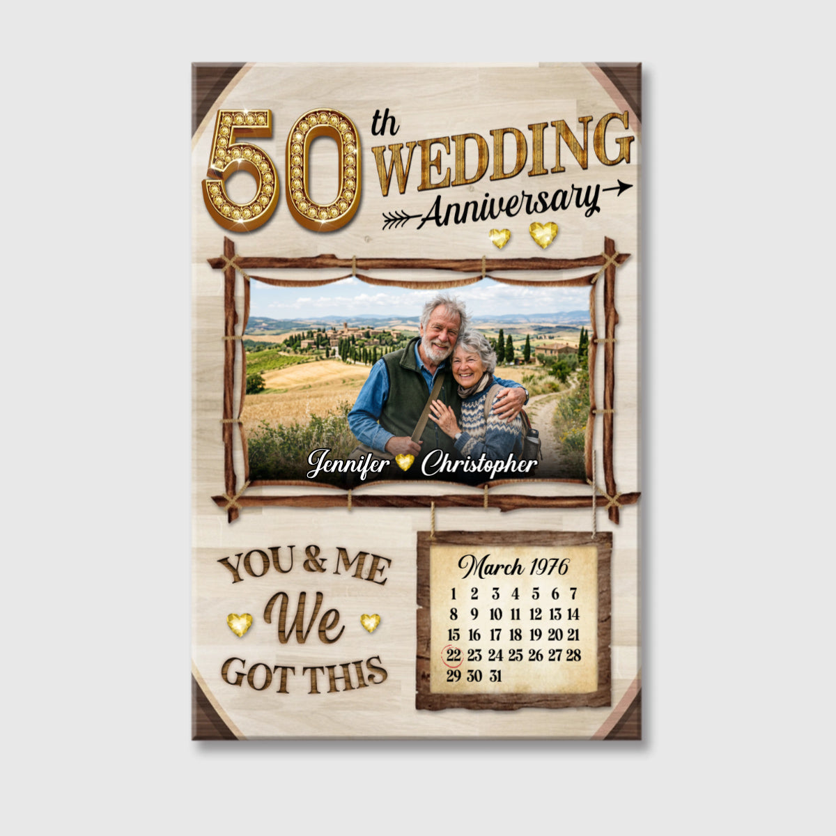 You & Me We Got This - Personalized 50th Wedding Anniversary Photo Canvas / Poster