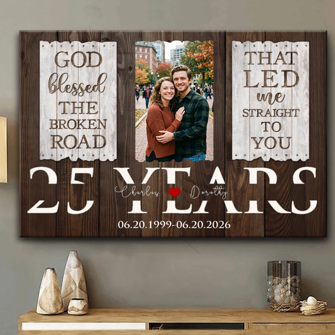 Personalized 25Th Anniversary Canvas personalization view for Husband