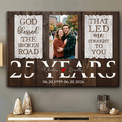 Personalized 25Th Anniversary Canvas personalization view for Husband