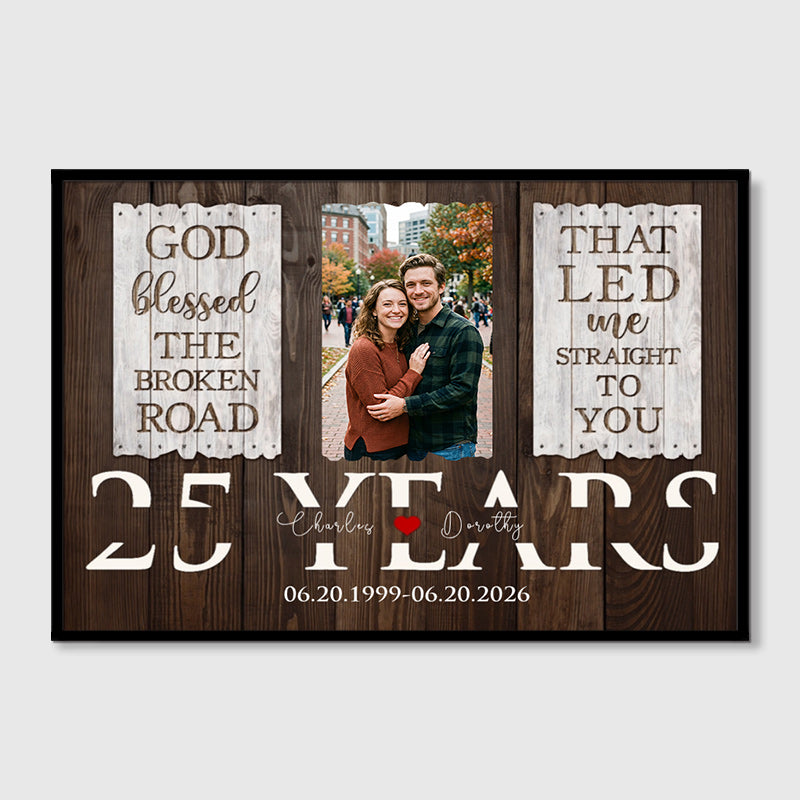 Canvas / Poster material and size view - Personalized 25Th Anniversary Canvas