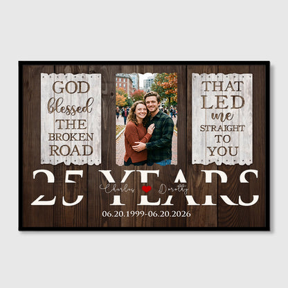 Canvas / Poster material and size view - Personalized 25Th Anniversary Canvas