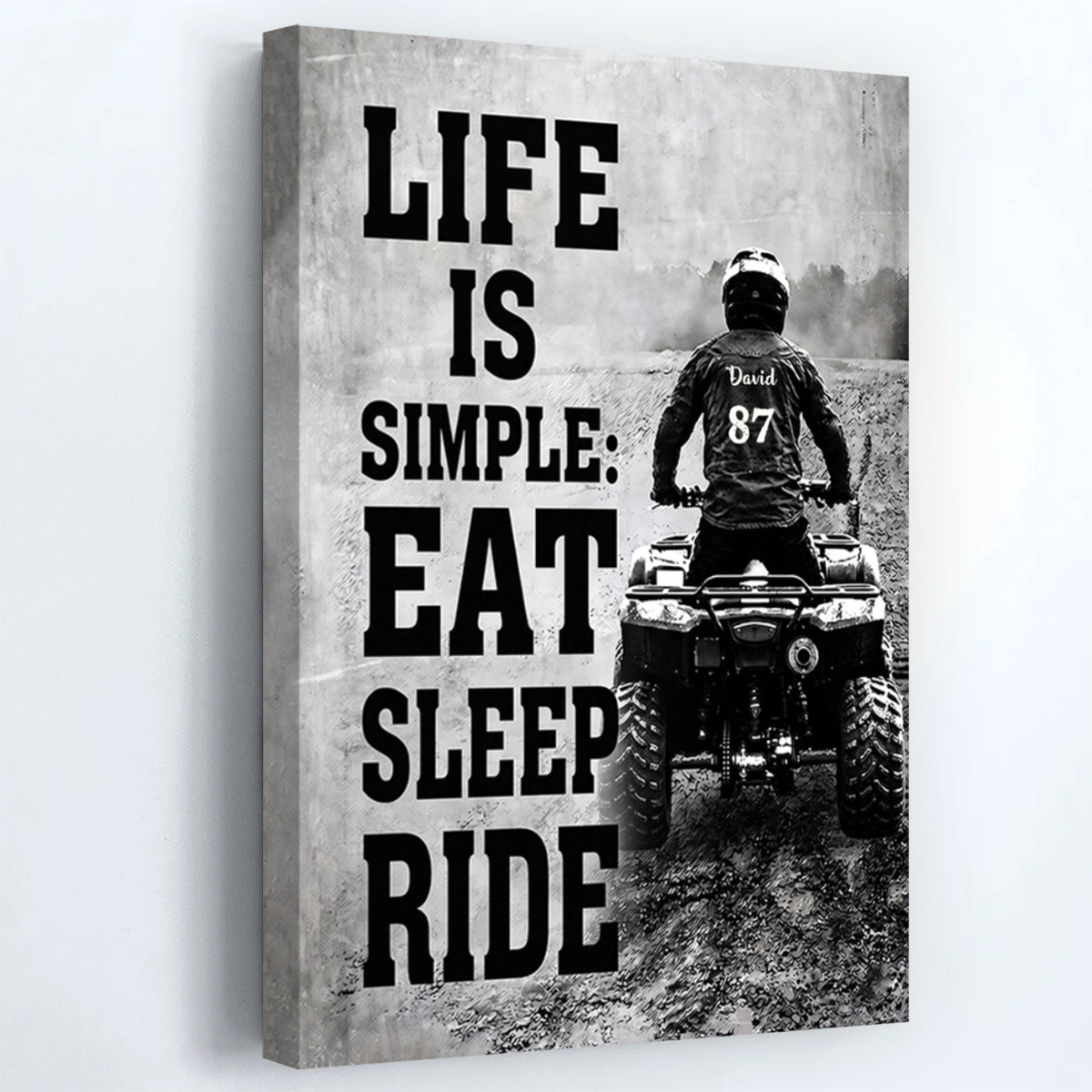 Life is Simple Eat Sleep Ride - Personalized ATV Ride Poster / Canvas