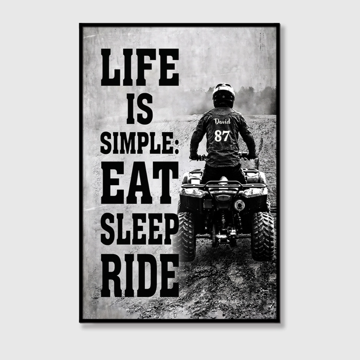 Life is Simple Eat Sleep Ride - Personalized ATV Ride Poster / Canvas