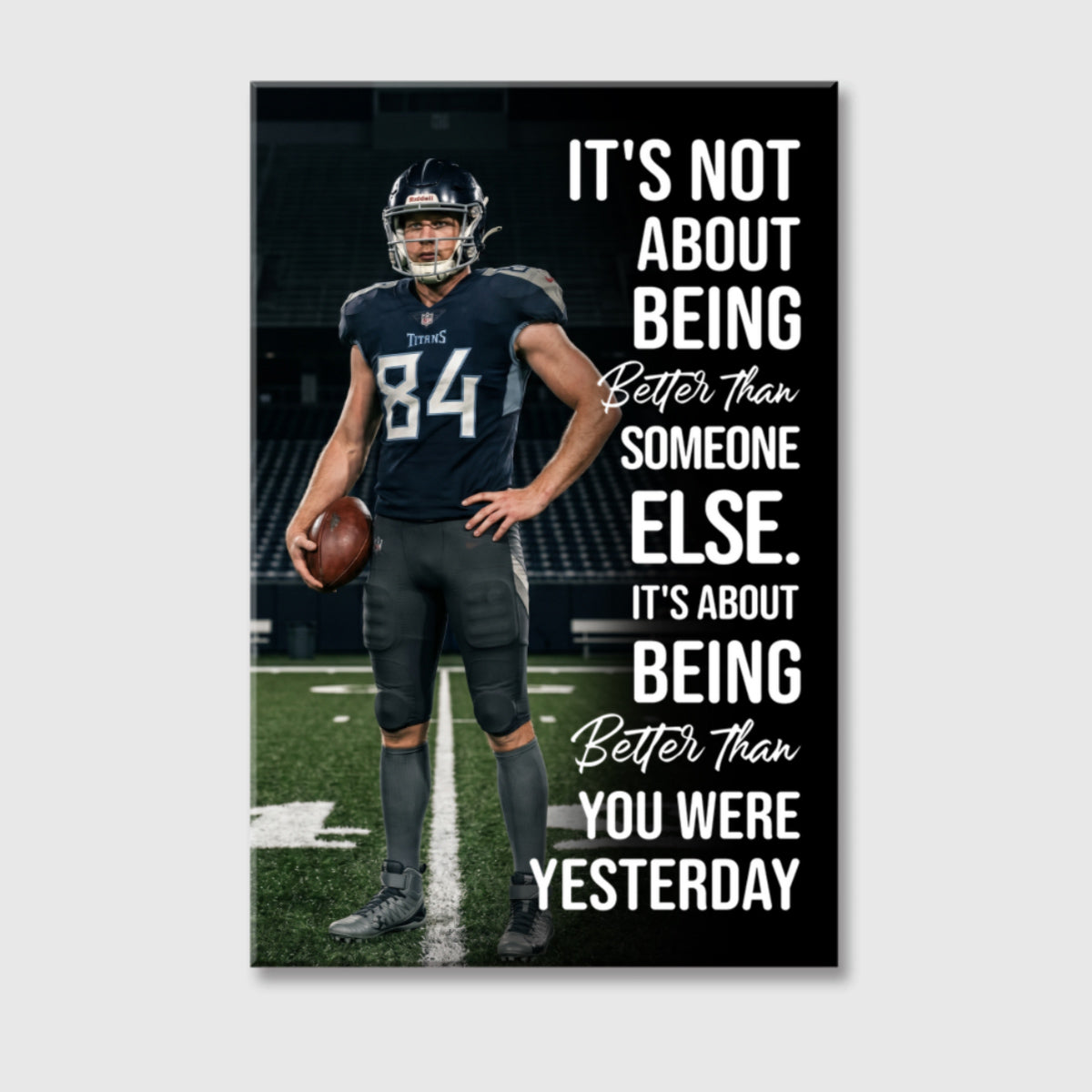“Better Than Yesterday” Personalized Motivation Canvas / Poster - Custom Football Player Photo Wall Decor