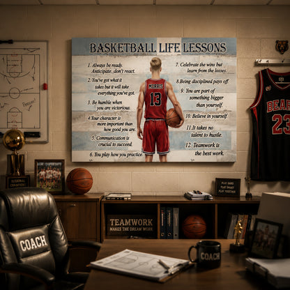 Basketball Life Lessons Personalized Poster / Canvas - Custom Gift for Basketball Lover