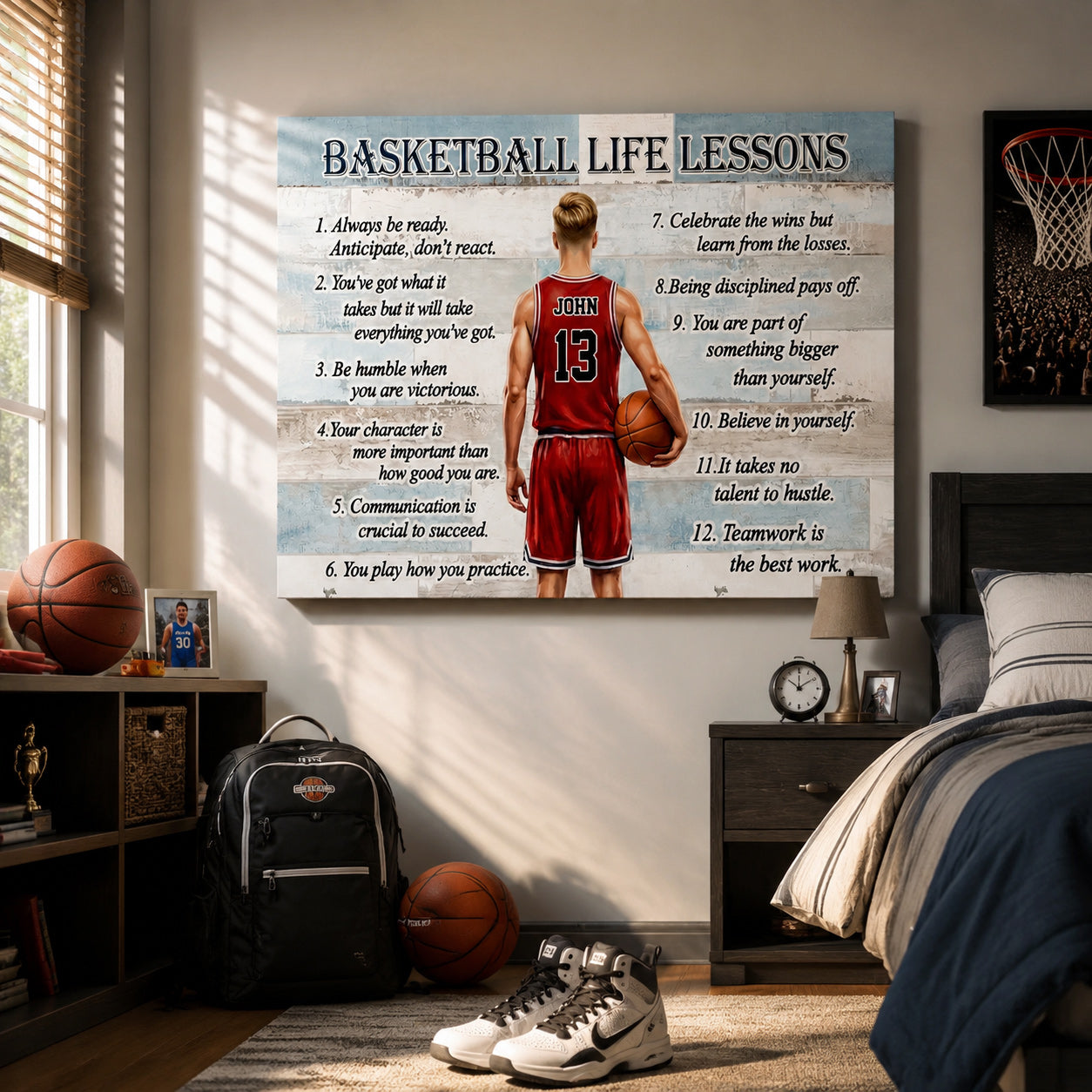 Basketball Life Lessons Personalized Poster / Canvas - Custom Gift for Basketball Lover