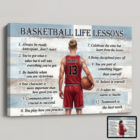 Basketball Life Lessons Personalized Poster / Canvas - Custom Gift for Basketball Lover
