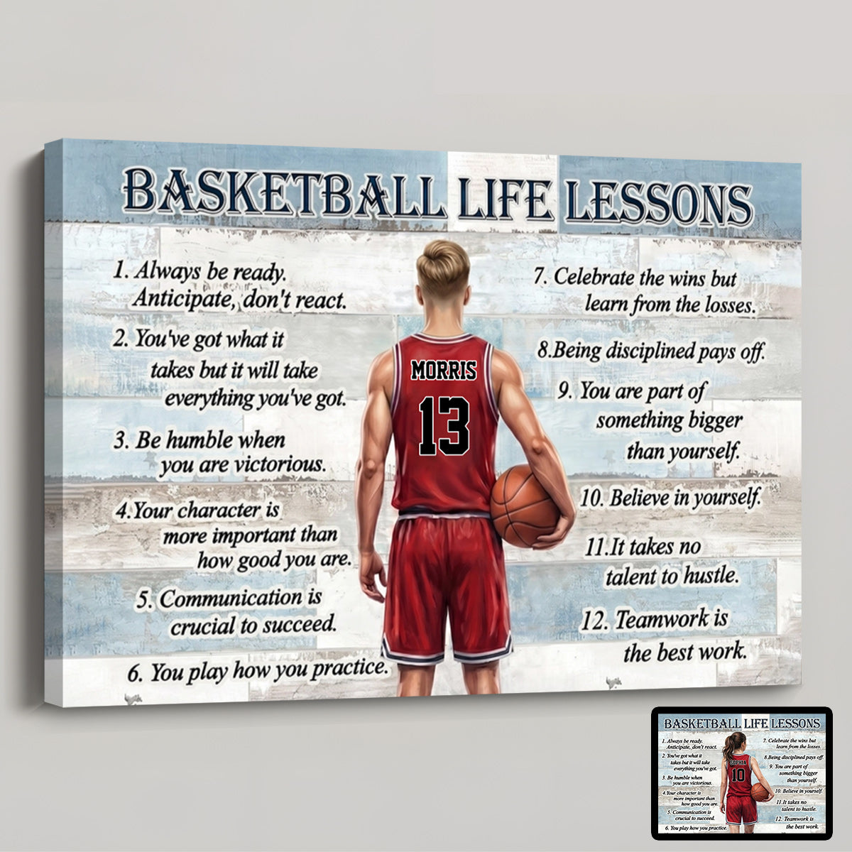 Basketball Life Lessons Personalized Poster / Canvas - Custom Gift for Basketball Lover
