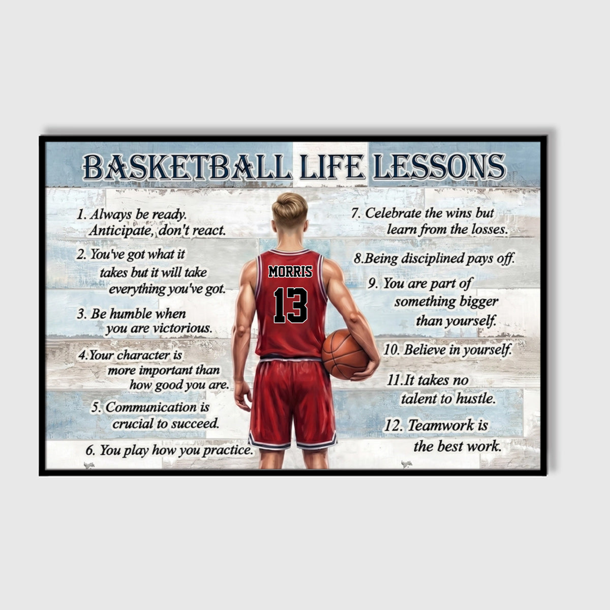 Basketball Life Lessons Personalized Poster / Canvas - Custom Gift for Basketball Lover